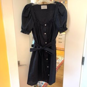 SLEEPER BRIGITTE MINI DRESS SIZE SMALL NAVY BLUE